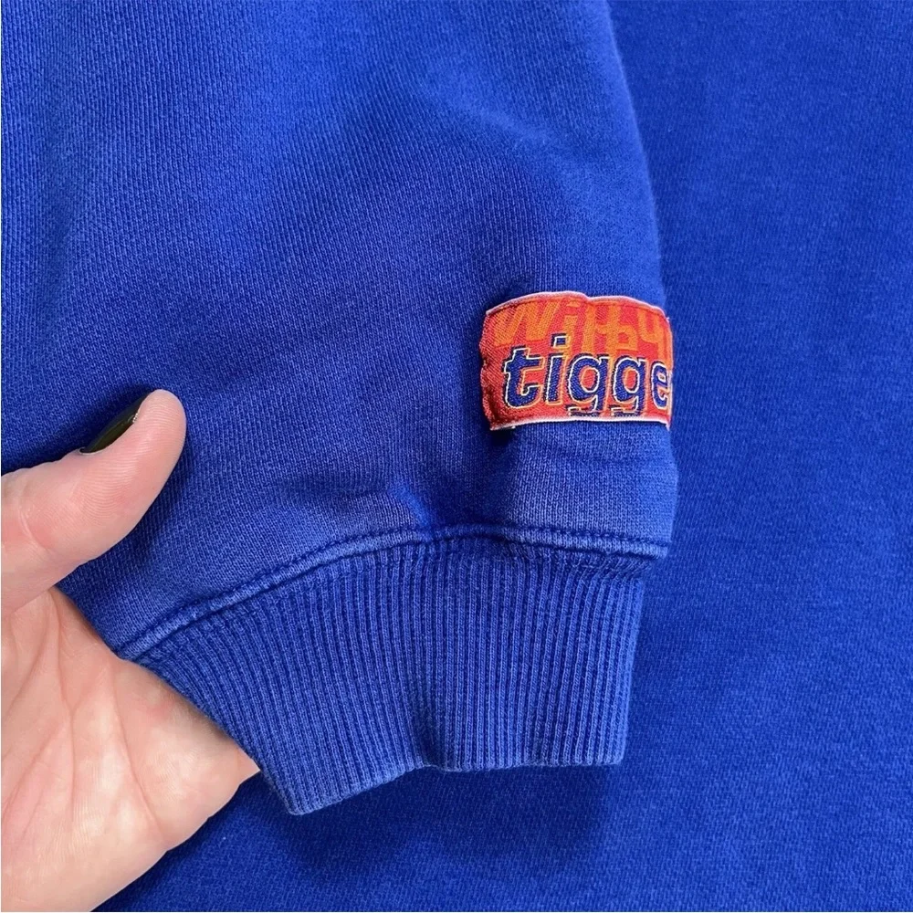 Vintage Disney Store Tigger Winnie The Pooh Blue Half Zip Sweater